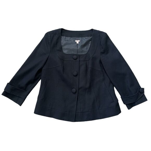 Halogen Retro Style Black Swing Blazer Jacket Size Medium - Picture 2 of 12